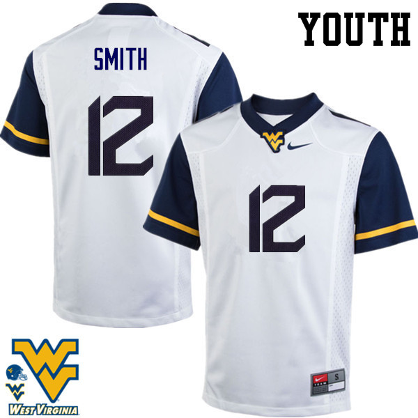 NCAA Youth Geno Smith West Virginia Mountaineers White #12 Nike Stitched Football College Authentic Jersey UN23I56HW